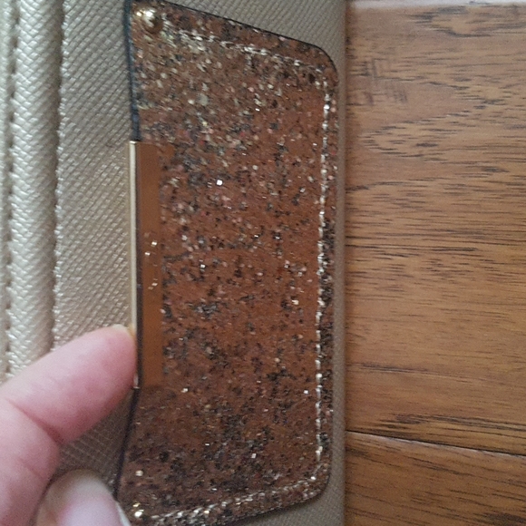 Aldo Gold Glitter Patch Wallet with Detachable Wristlet Strap - Picture 9 of 12